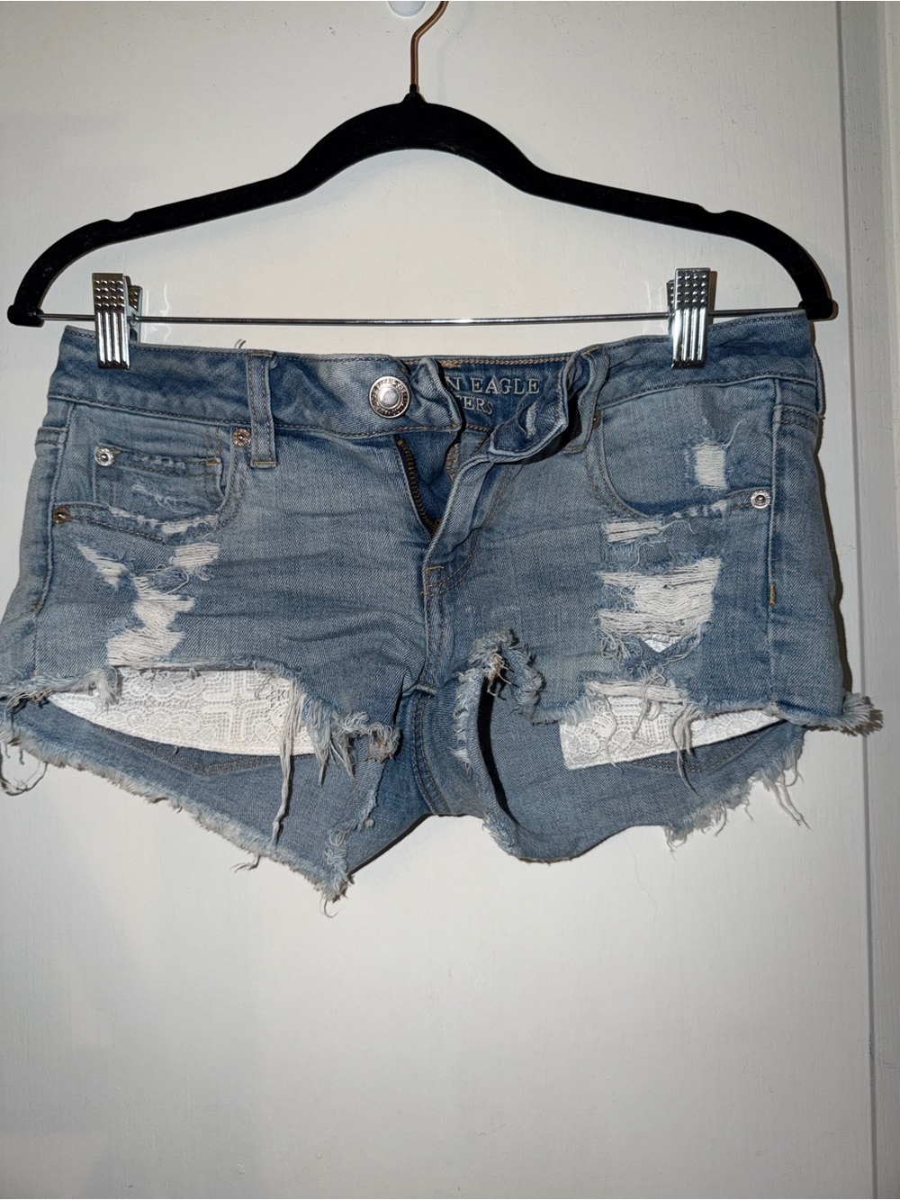 American Eagle lace pocket Jean shorts